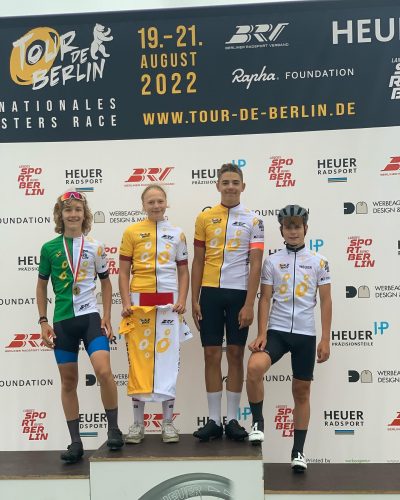 Podium der U15 auf der ersten Etappe der Tour de Berlin