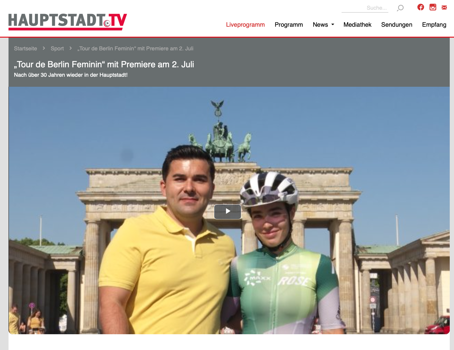 Tour de Berlin Feminin – Beitrag in Hauptstadt.TV